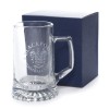 Engraved Crest Glass Tankard