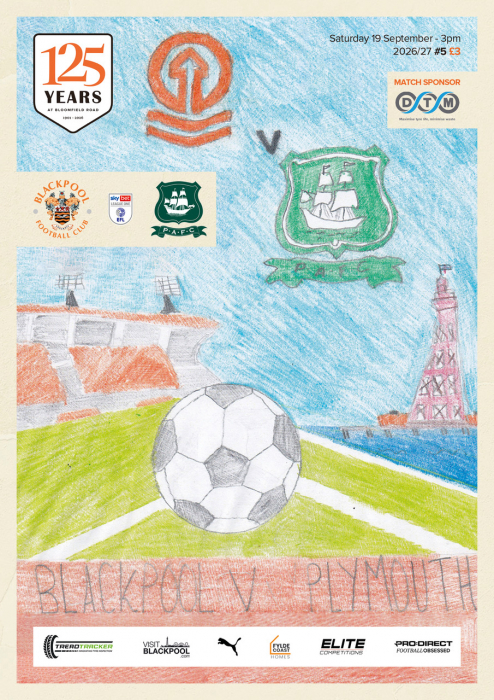 Programme Blackpool FC v Plymouth Argyle FC